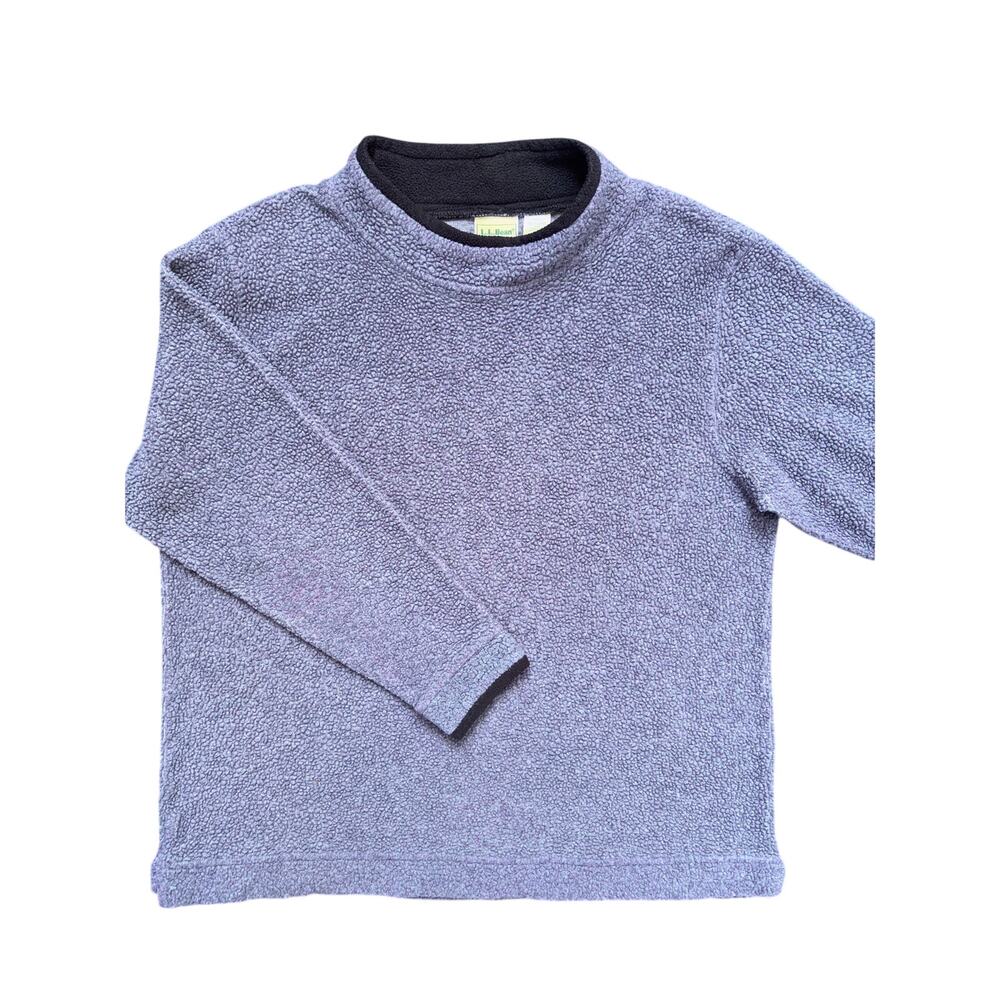 L.L.Bean Purple Textured Sweater Fleece Pullover Women's Large